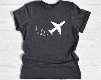 Youth and Adult Airplane Shirt, Vacation Shirt, White on Airplane Shirt for Women or Men, Matching Vacation Shirts, Family Vacation Gift