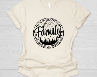 Family Adventure Shirt, Family Vacation Shirts, Family Camping, Reunion Idea, Outdoor Shirt, Natural Color Cotton