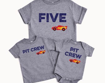 Pit Crew Race Car Birthday Shirt: Matching Family Outfit