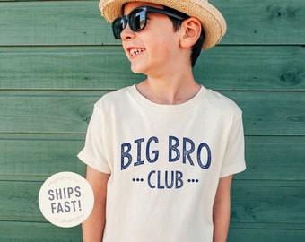 Big Bro Club Shirt, SHIPS FAST! Baby Announcement Shirt, Shirt for Big Brother, New Sibling Gift, Shirt, Soft Cotton