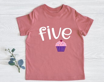 Cupcake Birthday Girl Shirt: Personalized Age, Soft Tee