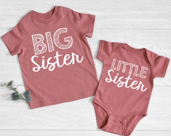 Pink Mauve Big and Little Sister Shirt, Matching Sister Shirt, Shirt for Big Sister, Coming Home Outfit, Matching Sibling, Sister Gift