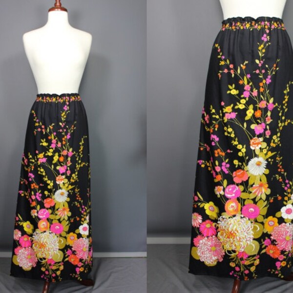 70's Maxi Skirt......Pretty 70's Floral Maxi Skirt