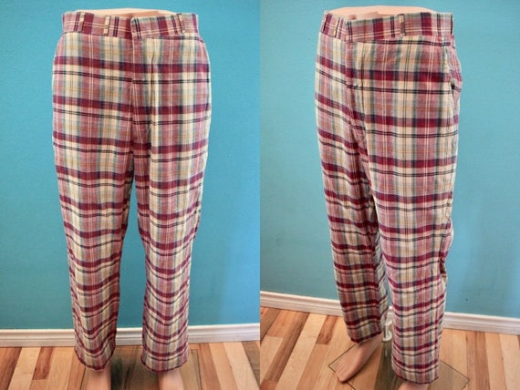 70's Men's Pants 70's Madras Plaid Men's Golf Pant