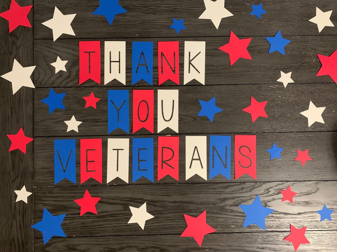 Thank You Veterans Bulletin Board Cutouts Decor Etsy