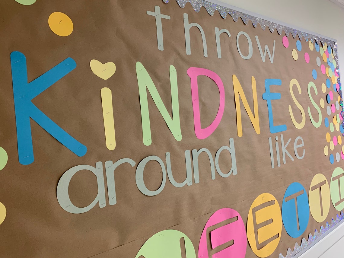 Throw Kindness Around Like Confetti Bulletin Board Cutouts Etsy Canada