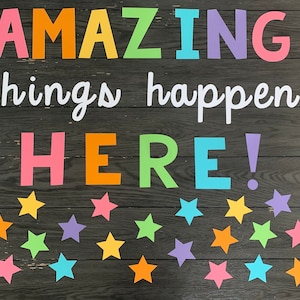 Amazing Things Happen Here | Bulletin Board Cut Out