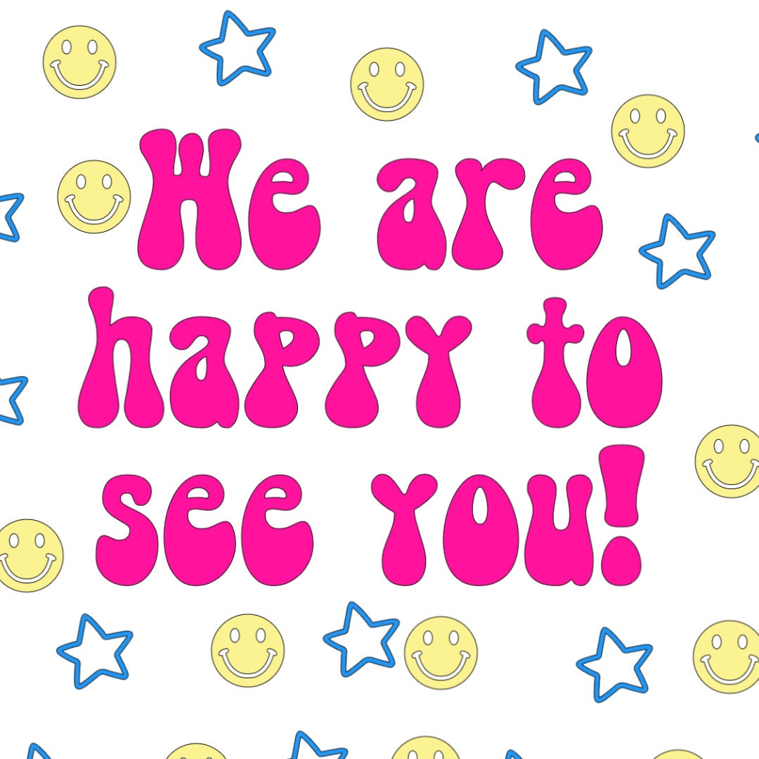 We Are Happy to See You | Bulletin Board Cut Out - Etsy