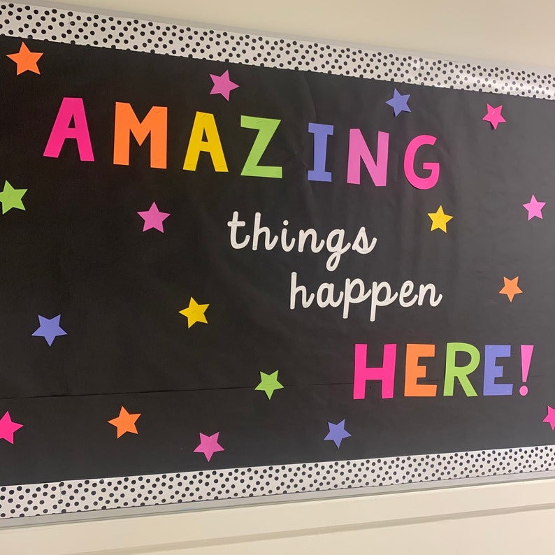 Amazing Things Happen Here Bulletin Board Cut Out Etsy