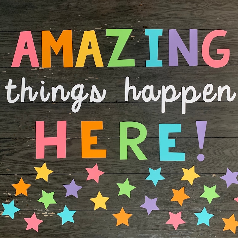 Amazing Things Happen Here Bulletin Board Cut Out image 2
