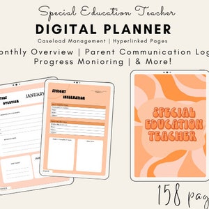 Digital Special Education Planner, Caseload Management Planner, IEP Goal Tracker, Goodnotes planner, SPED binder, Teacher Planner, Groovy