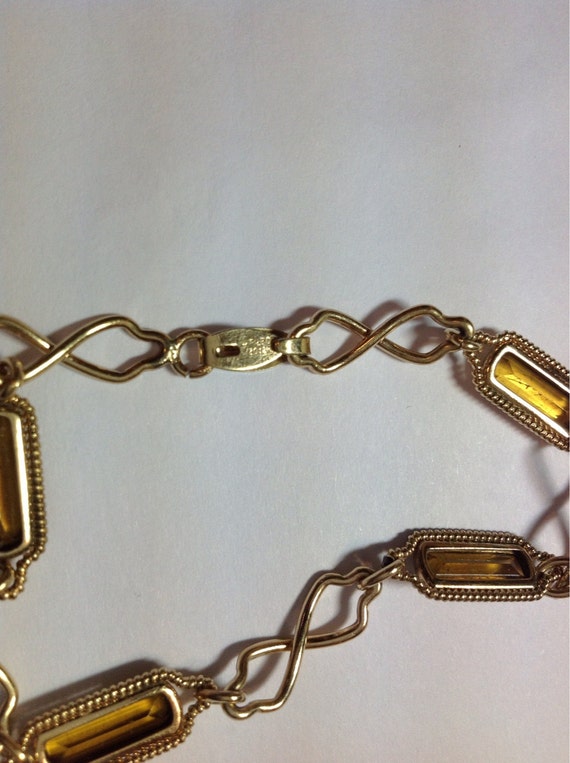 Vintage Art Deco Gold filled Yellow Citrine Color… - image 3