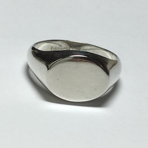 Vintage Mens Sterling Silver Avon Plain Polished Signet Ring Engraveable