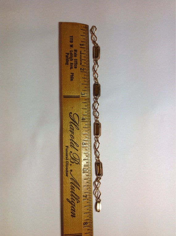 Vintage Art Deco Gold filled Yellow Citrine Color… - image 4