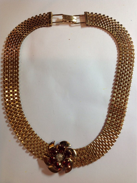 Vintage Gold Filled Choker, Necklace, Signed Luste