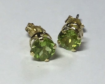Rose Gold and Peridot Earrings | Etsy