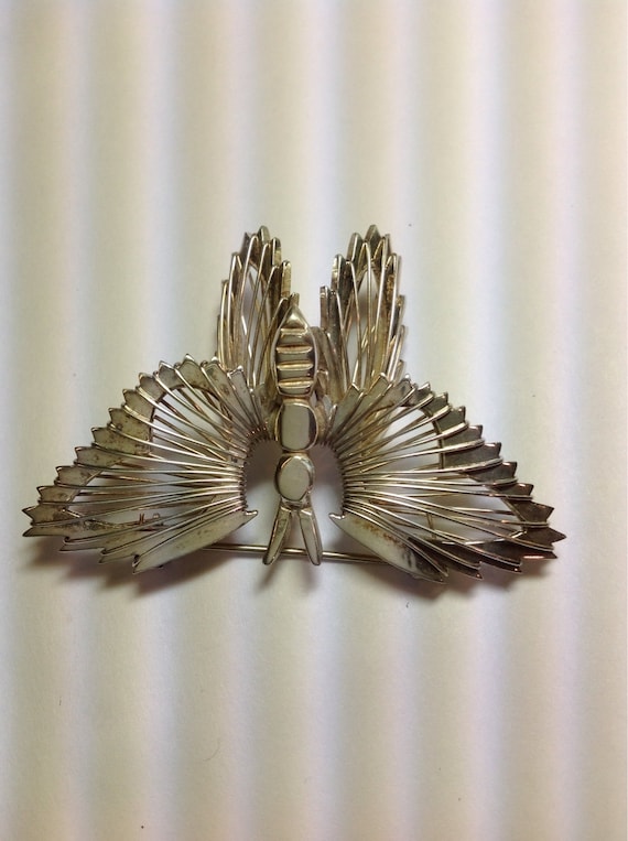 Vintage Sterling Silver Butterfly In Flight Pin, B