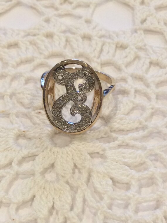 Antique Art Deco 14K Solid Yellow Gold Engraved Letter D Ring Size 6.25