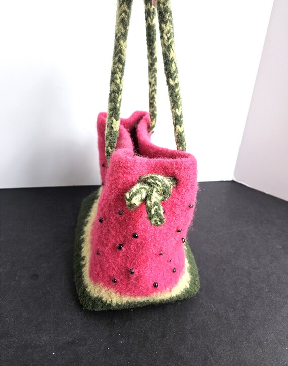 Felted Watermelon Look Handbag - image 4