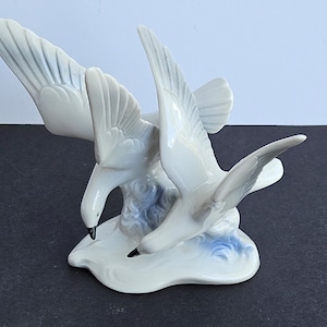 Porcelain Seagulls in Flight Figurine with Lippelsdorf Mark