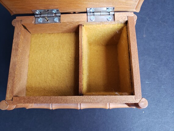 Wood Music Jewelry Box with Gold Felt Interior an… - image 6