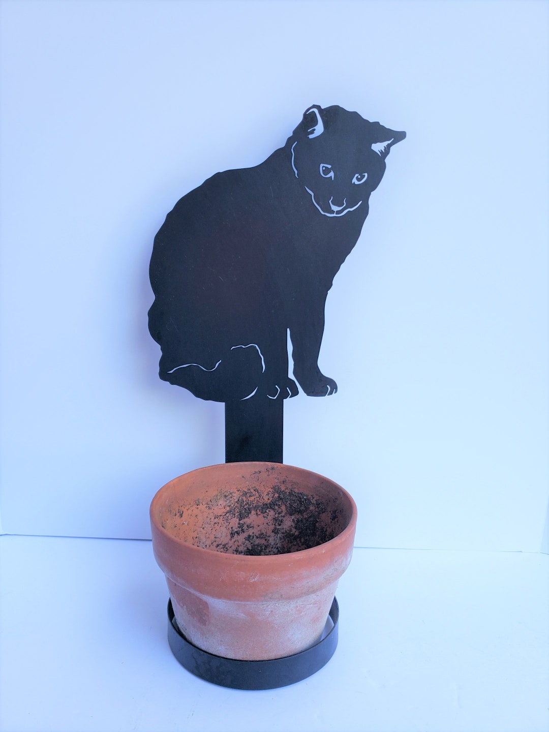 Black Metal Cat Plant Holder by Enthuse Design Pot Not Included No Mounting Hardware Etsy