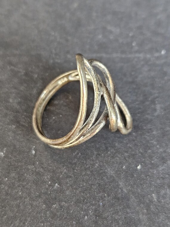 Interlocking Heart Sterling Silver Ring - image 2