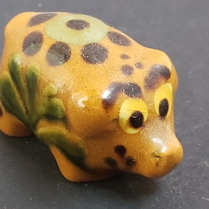 Miniature Folk Style Pottery Pig Figurine