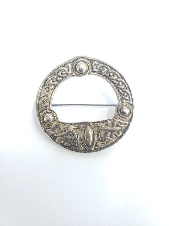 Vintage Sterling Silver Celtic Circle Brooch Possi