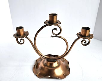 ヴィンテージの燭台キャンドルホルダー/3本アームの燭台/結婚式に最適