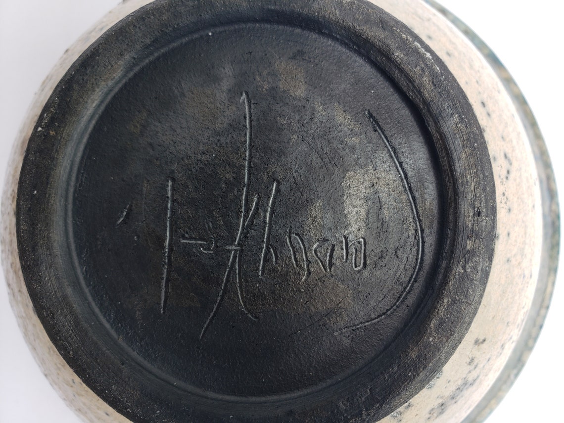 Raku Pottery Bowl Artist Signed Etsy