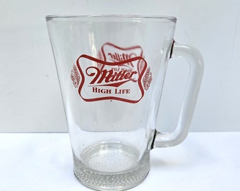 Heavy Glass Miller High Life Bierkrug - keine Chips, Kerben oder Risse - geringe Gebrauchsspuren