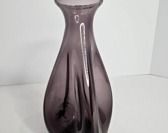 リ*ン様 レトロ瓶 クラブ乳液　アンティーク瓶 ヴィンテージボトル パープル　レ ヴィンテージ ハンドブロー ブレンコ ディンプル パープル バド花瓶