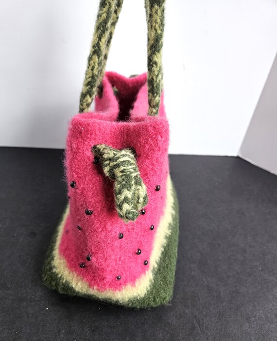 Felted Watermelon Look Handbag - image 5