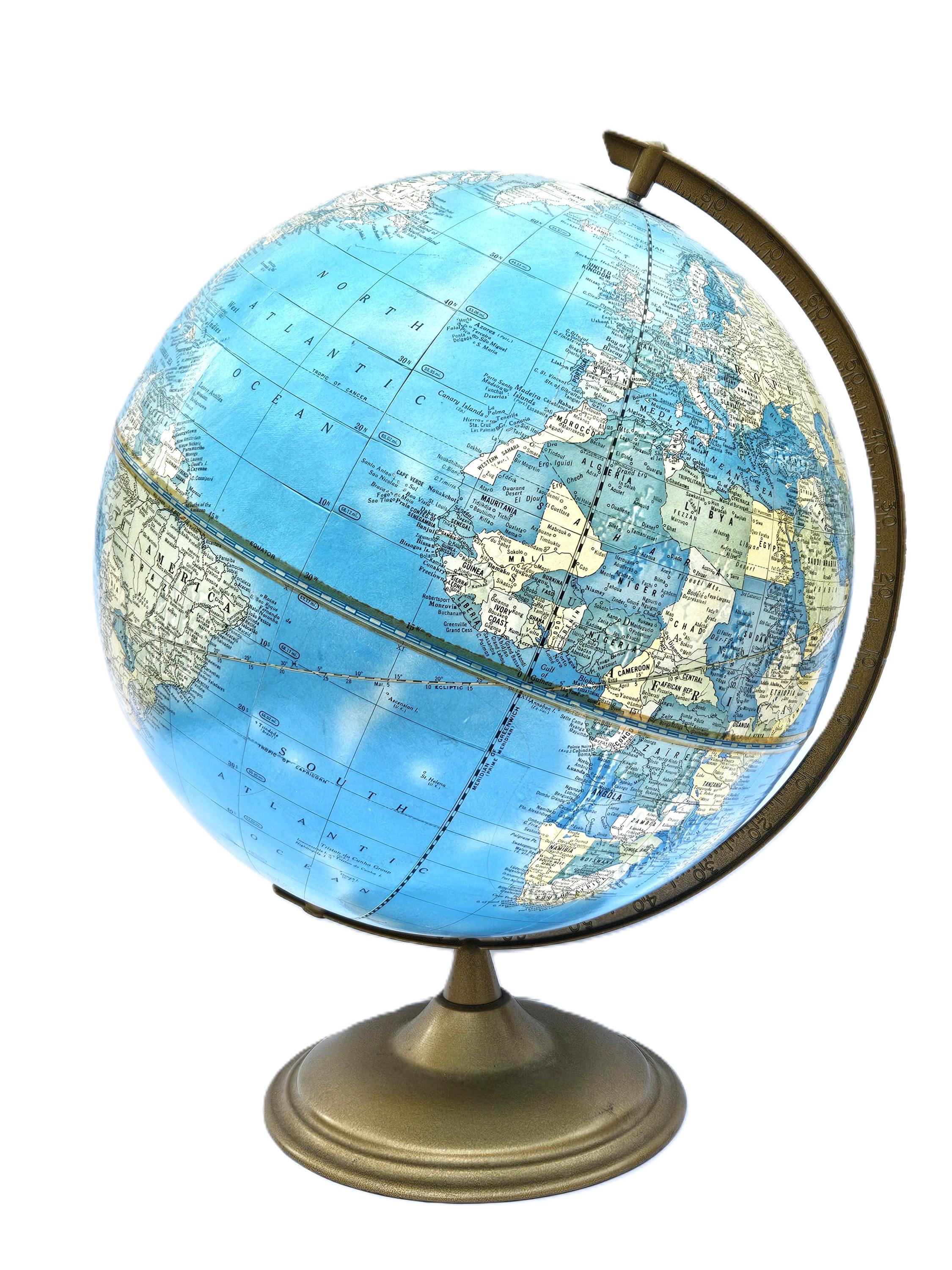 CRAM’S IMPERIAL WORLD GLOBE USA製 World Globe With Metal Stand Cram Imperial 1990s - Fedex to IN 25