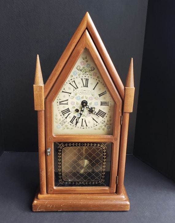 Eight Day Spring Wound Pendulum Clock With Key Table or Wall Mount by the  New England Clock Company 
