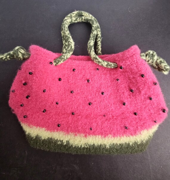 Felted Watermelon Look Handbag - image 10