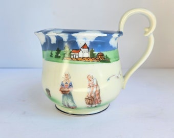 Royal Bayreuth Bavaria Creamer with Two Women and Landscape Scene