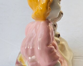 ヴィンテージの少女と犬の陶器の置物 - N のマーク付き - Etsy 日本