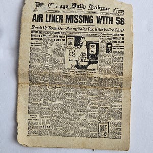 Dollhouse Miniatures Newspaper Vintage