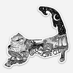 Cape Cod , Massachusetts vinyl sticker 4”