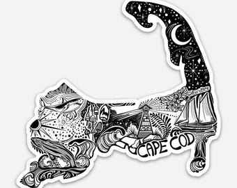 Cape Cod , Massachusetts vinyl sticker 4”