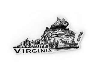 Virginia 4” state sticker decal bumper sticker