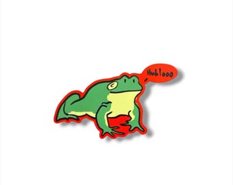 Sticker grenouille mignonne bancale | Autocollant animalier | Art grenouille