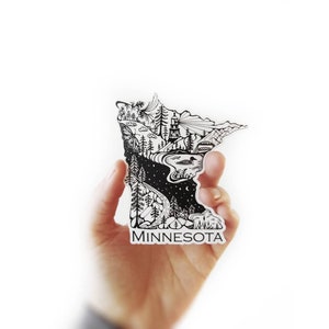 Minnesota State  4" Weatherproof and durable, Outdoor sticker, Travel sticker, Wanderlust, Mountains,  Stickers