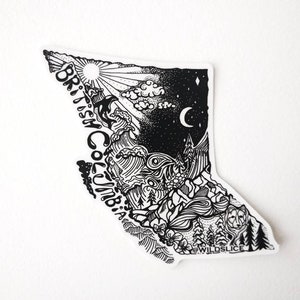 British Columbia, Canada stickers! 4&quot; weatherproof and durable. Great for car decals, water bottles, and laptops