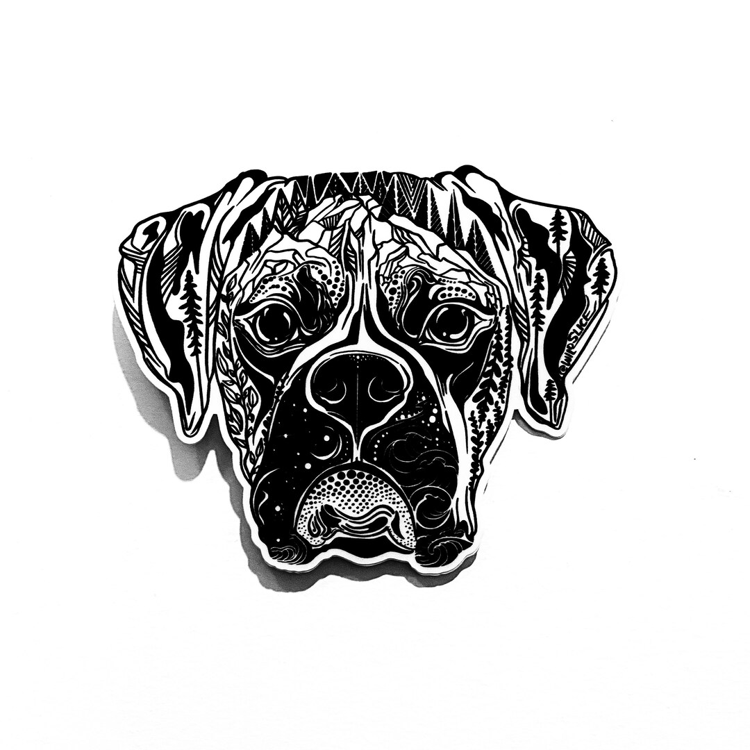 Boxer Dog Sticker Wild Slice Vinyl Decal Dog Sticker Dog Etsy
