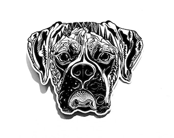 Boxer Dog Vinyl Sticker, Wild Slice Decal