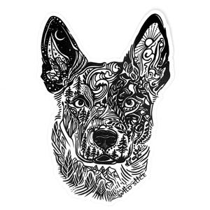 Australian Cattle or Blue Heeler Dog sticker, Wild Slice, vinyl decal, dog sticker, dog lover gift