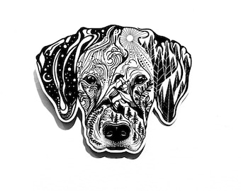 Hound Dog Vinyl Sticker, Wild Slice Decal, Dog Lover Gift